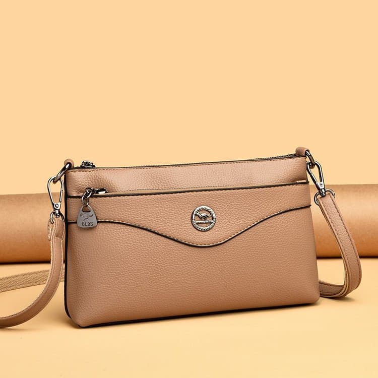 Lychee Pattern Soft Leather Messenger Bag Women's Shoulder Bag