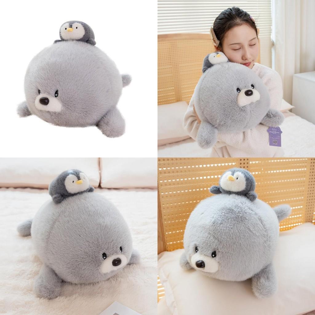 Sea Cuter Lion Animal Dolls With Penguin Design On Top Of The Head For Kids Gift