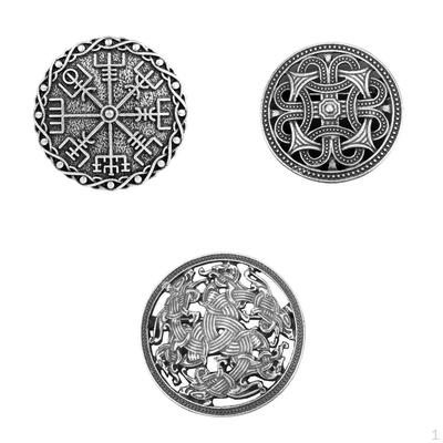 3 Pcs Medieval Viking Brooch Shawl Cloak Pin