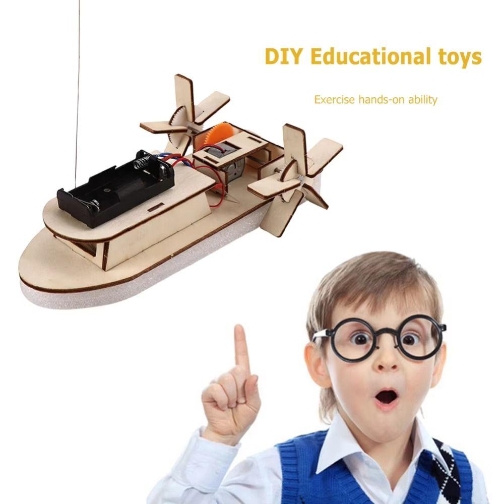Wood Color Wooden Car Toy 3D Assemble RC Cars New DIY Boat Car Model