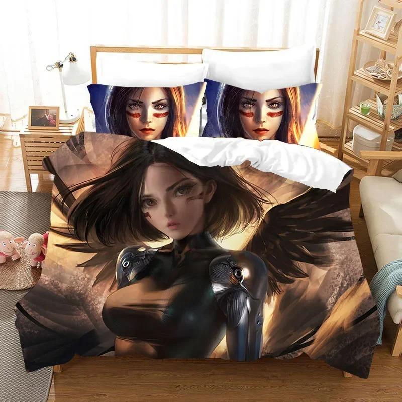 Comforter 3D Movie Alita Battle Angel Bedding Set Boys Girls Twin Queen Size Bed Kids Adult Home Textileextile