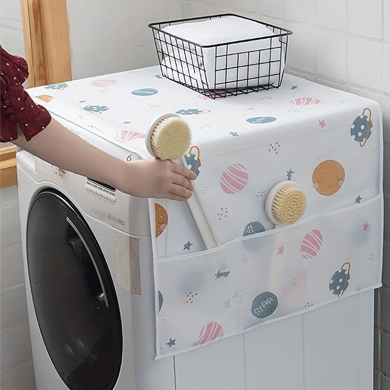 Versatile Dust Cover With Storage Pockets - Waterproof, Fresh Design For Refrigerators, Washing Machines & Tables - Home Organization Accessory