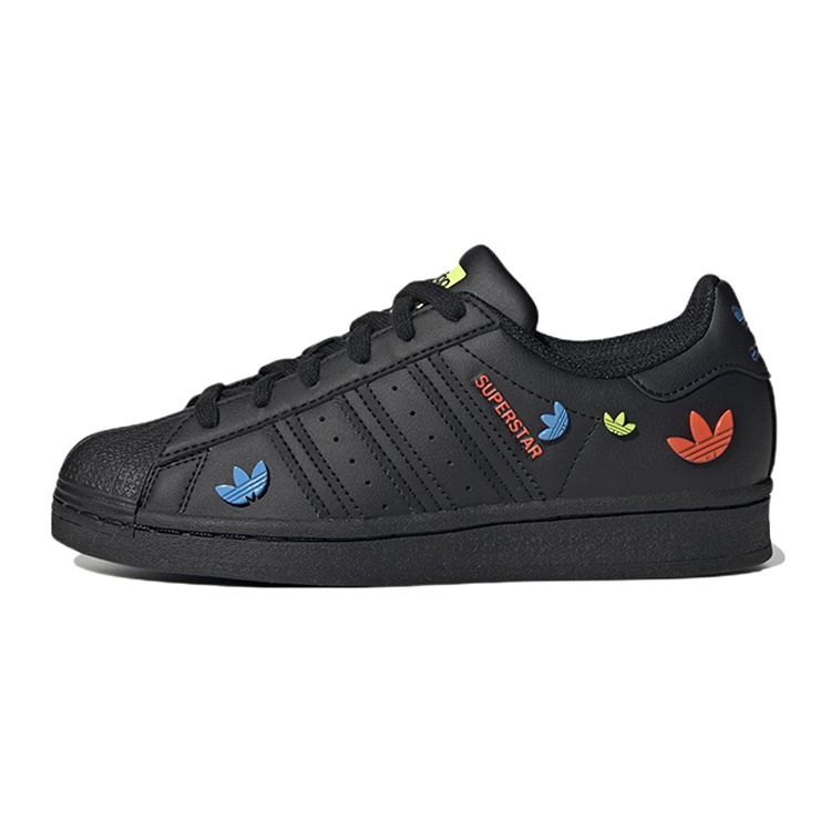 Adidas Originals Superstar Casual Comfortable Durable Breathable Low-Top Kids Sneakers Kids Sneakers Black GV8875
