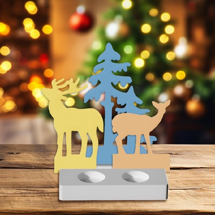 Professional Silicone Christmas Tree Standing Elk Mold Easy Demolding Design Candle Holder Mold for DIY Projects