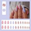 24Pcs Purple Floral Almond Ballerina Press On Nails Medium Detachable False Nail Tips With Fresh Flower Design For Manicure