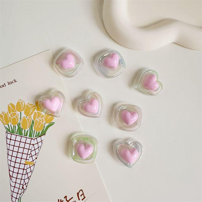 

8pcs Cute Pink Heart Magnetic Fridge Stickers Kawaii Transparent Fridge Magnets Home Kitchen Decor Office Whiteboard Decorations