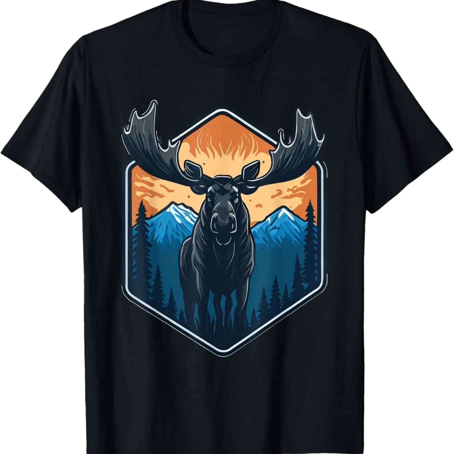 

Moose - Vintage Alaska Moose T-Shirt XXXXXL чорний