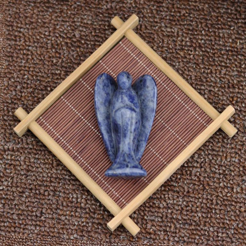 Křišťálová vyřezávaná figurka anděla strážného kapesní kámen léčení řemeslo 15" soška