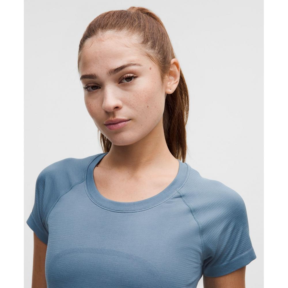 Lululemon Swiftly Tech Short Sleeve Shirt 2.0  Hip Length Steel Blue Steel Blue