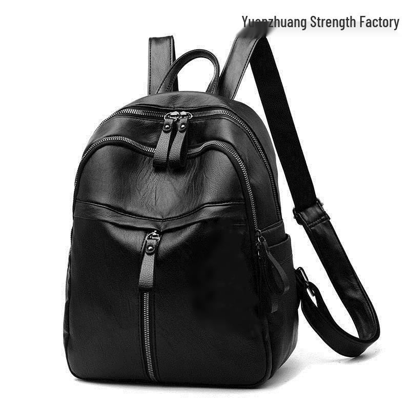 2025 Women's Korean Style Versatile Soft Leather Handbag Backpack – Spacious, Trendy, and Fashionable