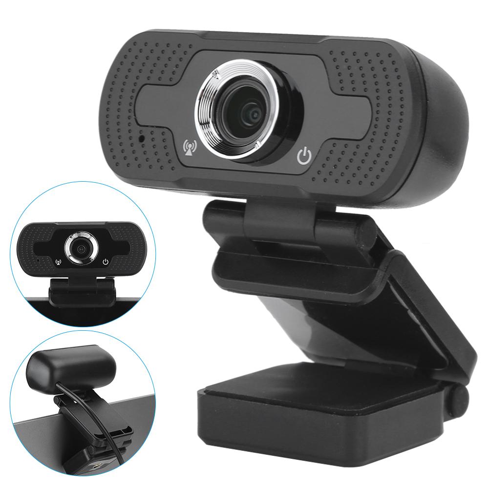 Webcam Computer Camera with Microphone for PC Laptop Desktop Video Call W8 1080P Black