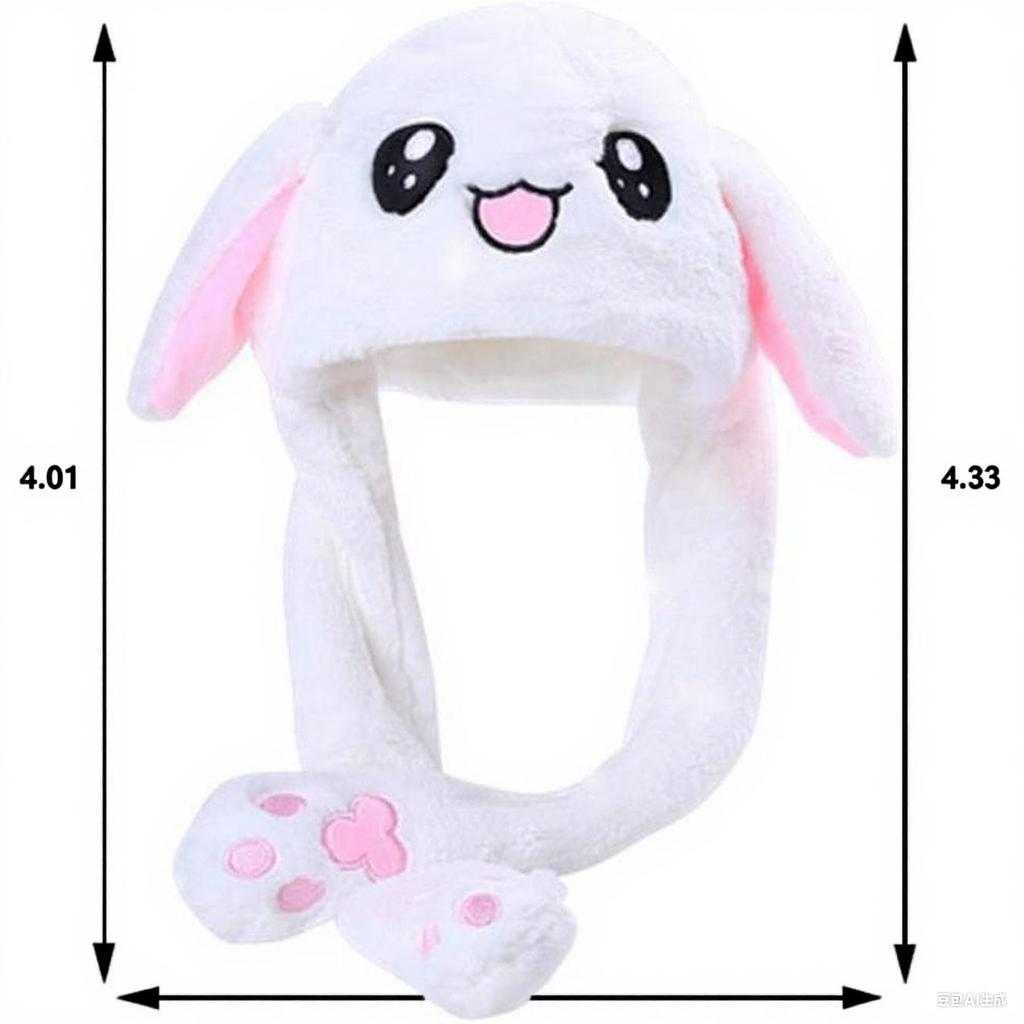Women's Girls Plush Animal Rabbit Ears Hat Hat with Wiggle Ears Movable Ears, Press the Animal Hat Make the Ears Move Toy Birthday Gift Cosplay