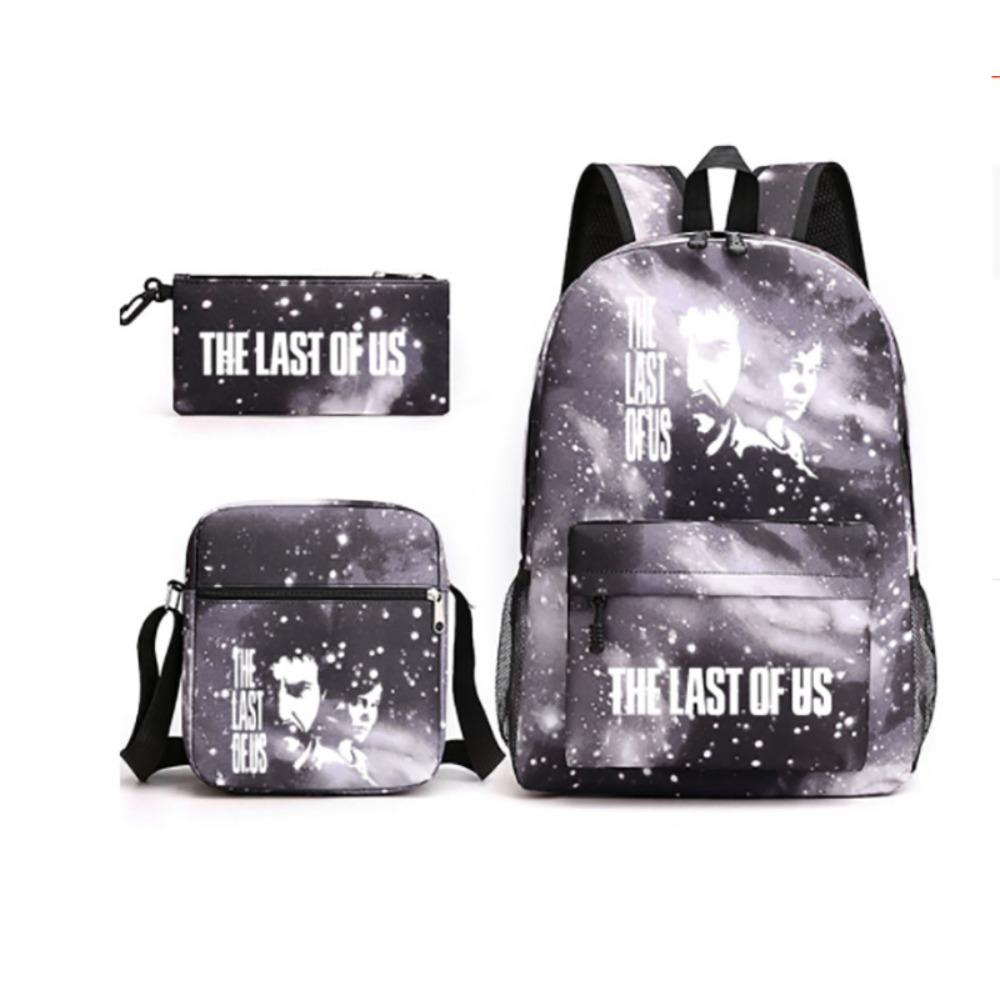 2023 Film and Television Peripheral Printed School Bag 3-piece Casual Pencil Bag Shoulder Bag Double Shoulder Back