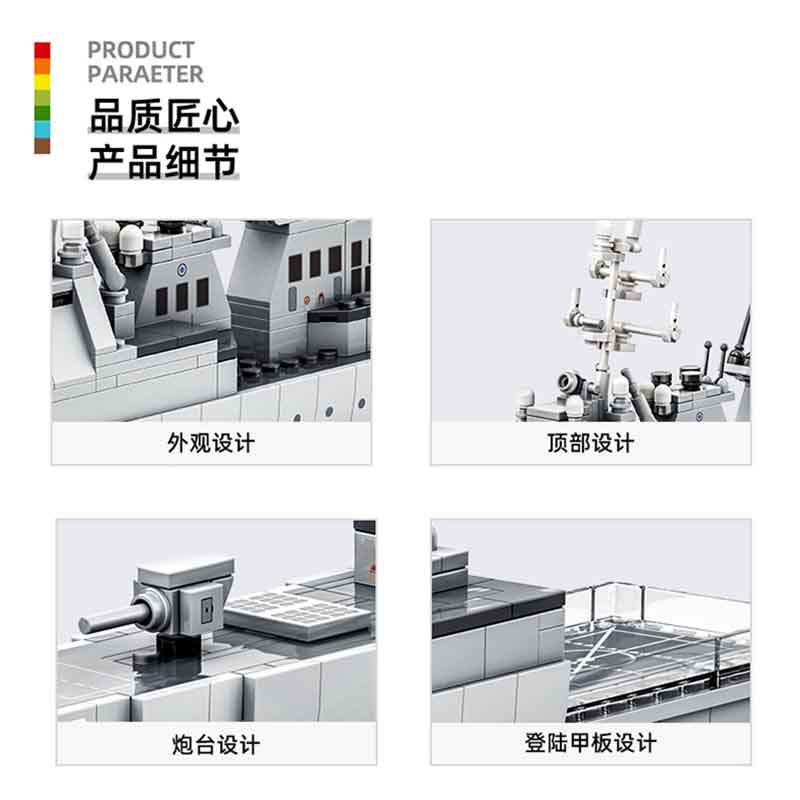 Moc 600Pcs Creative Military Arleigh Burke Class Destroyer Model Building Blocks Assembly Diy Children'S Puzzle Toy Gift