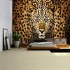 1 Pezzo Arazzo da Parete Stampa Leopardo 3D Grande Tema Animale Decorazione per la Casa Tessuto Scamosciato Testurizzato Design Orizzontale Per Soggiorno