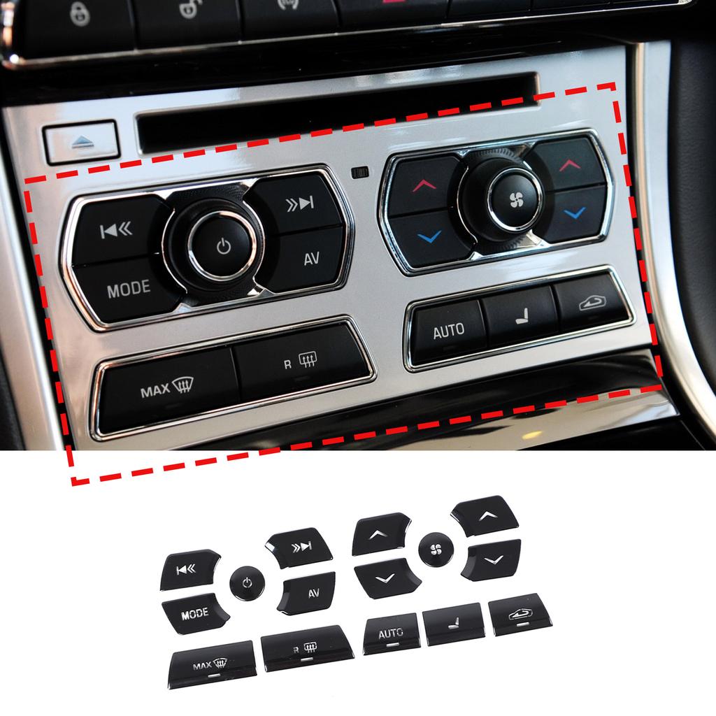 For Jaguar XF XJ 2008- Car AC Gear Switch Repair Decals aluminum alloy Button Stickers Car Accessories Interior