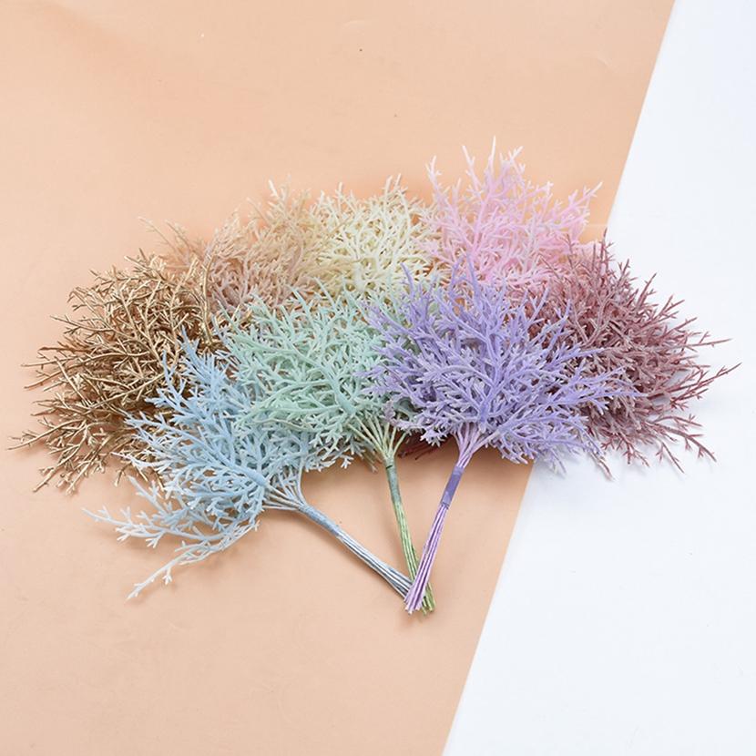 4/8pcs Artificial Plants Christmas Tree Leaves Vase Home Room Decor Wedding Party Bridal Accessories Clearance Diy Gifts Plastic