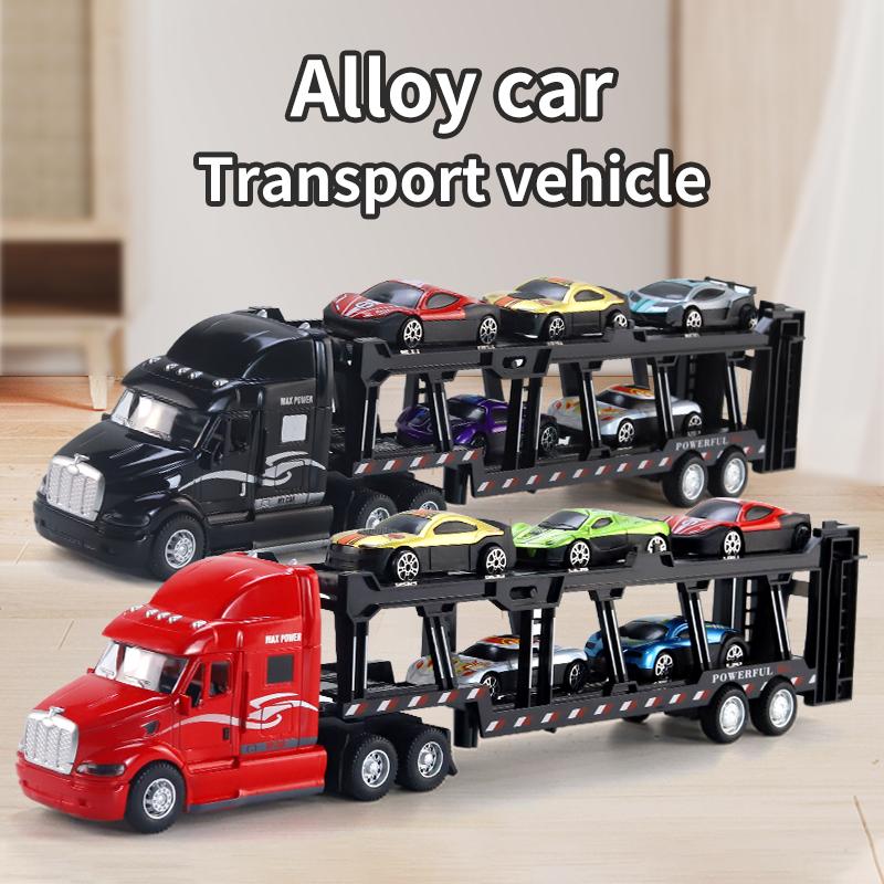 Alloy toy cars, large trucks, packaging boxes, truck transportation vehicles, boy model set toys, alloy truck head toys