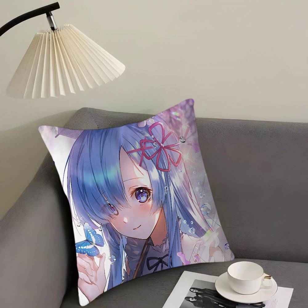 Rem Ram Cartoon Animation Pillowcase Toon Gift Cushion Cover Bedroom Home Sofa Chair Seat Decor Pillow Case