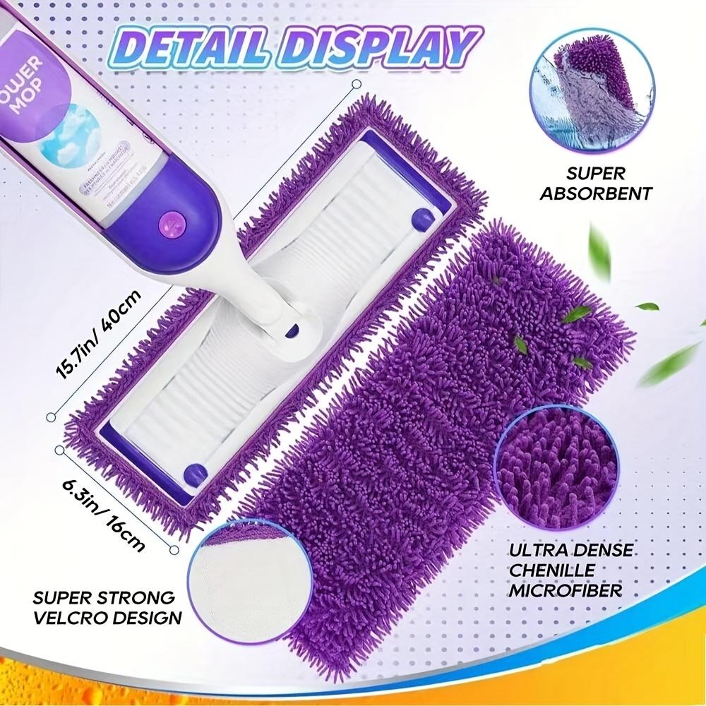 

Reusable Microfiber Mop Replacement Pads, Hard Floor Cleaning 4pcs фіолетовий