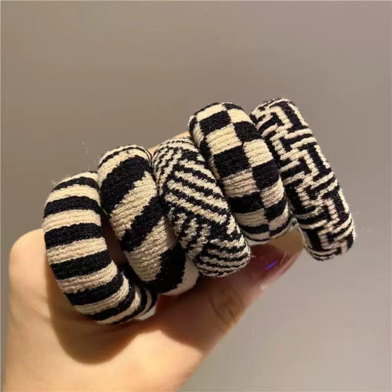4Pcs/Set Elastic Hair Ropes Ethnic Pattern Hairband For Women High Ponytail Holder Scrunchies Rubber Band Hair Accessories