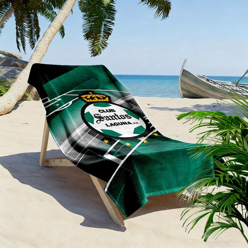 Santos Laguna Print Beach Towel, Large Soft Quick Dry Towel for Beach Camping Swimming