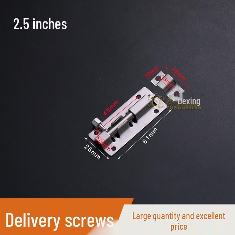 Stainless Steel Black Bolt for Cabinet & Wooden Door, Sizes: 1.5 To 5 Inches