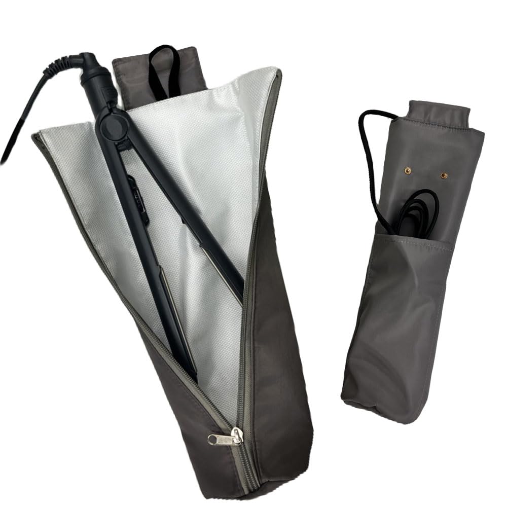 Holds any hair Suitable for any up to Large Keeps Storage pouch for hair and compact for Cat andc iron! brand. Heat-resistant 300°C. size. hot. irons.