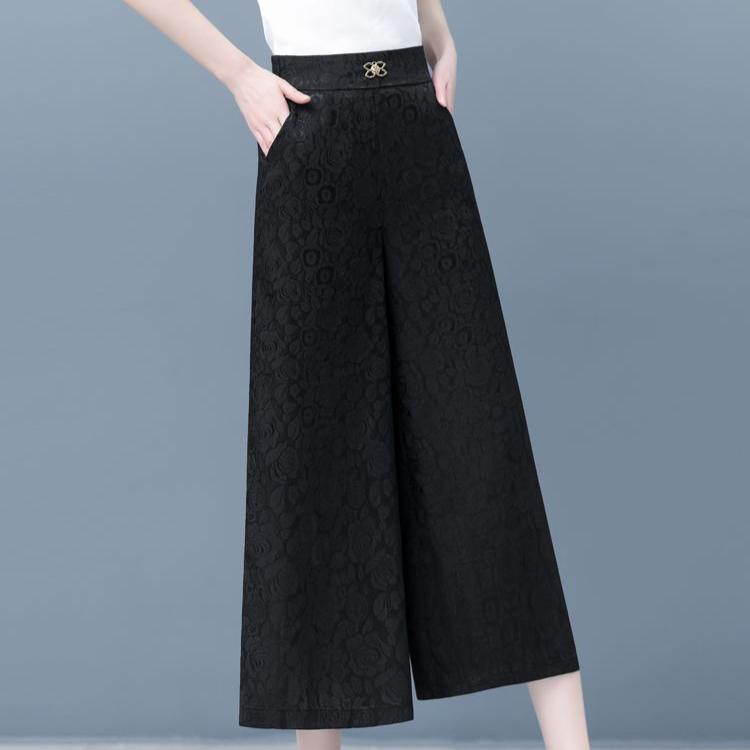 Pantaloni Larghi Estivi da Donna in Seta di Ghiaccio, Nuovi, Patchwork, Vita Alta, Tasche, Moda, Tinta Unita, Vestibilità Larga, Minimalisti, Casual, Versatili