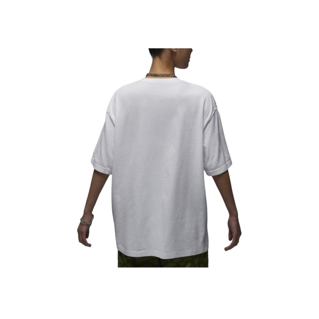 Jordan Letter Print Round Neck Fashionable Sports Casual Knit Short Sleeve T-Shirt SS24 Women Tops White FN5704-100