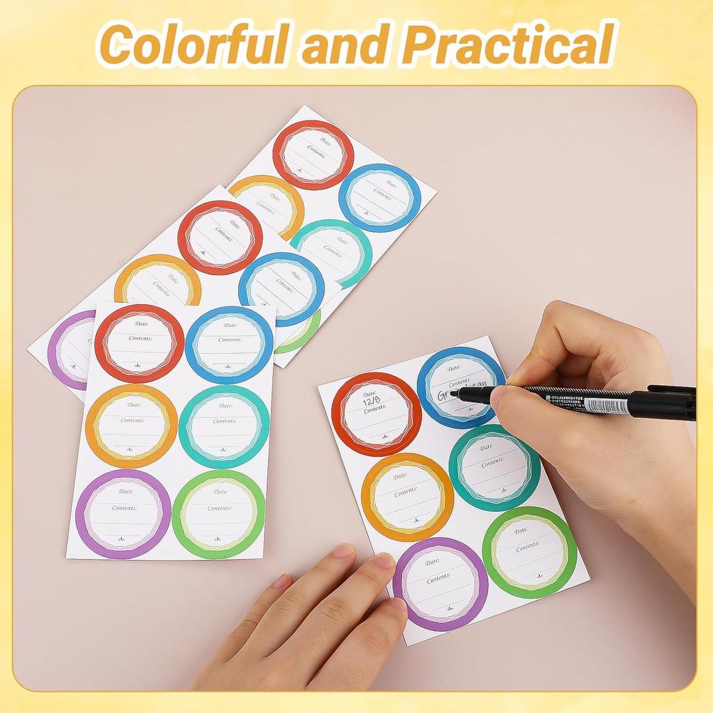 Removable Mason Jar Lid Labels 90 Canning Labels for Jars and Lids Canning Jar Label Stickers Floral Round for Food Container Spice Lids Canister