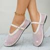 Fashion 2025 Women Flat Sandals Fashion Mesh Ballet Designer Shoes Hollow Female Round Head Breathable Mesh Sandals Zapatos De Mujer