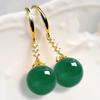 New Green Crystal Fashion Design Women's High End Temperament Earrings Simple Design Trend Personalized Jewelry