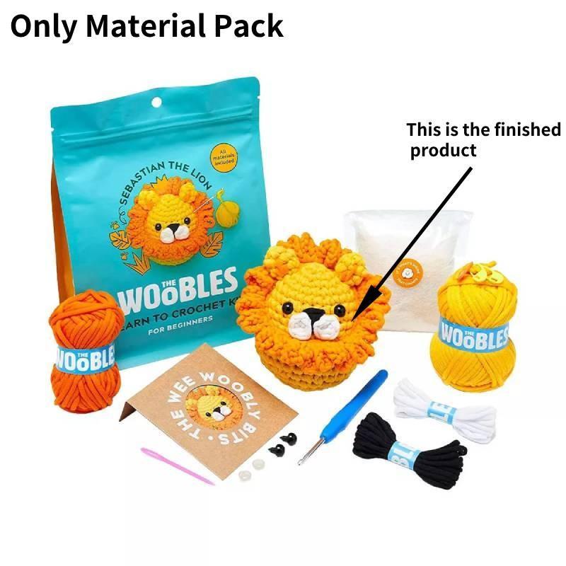 

Набор для вязания крючком для начинающих Animal Woobles из Shark Tank включает обучающие видео Lion