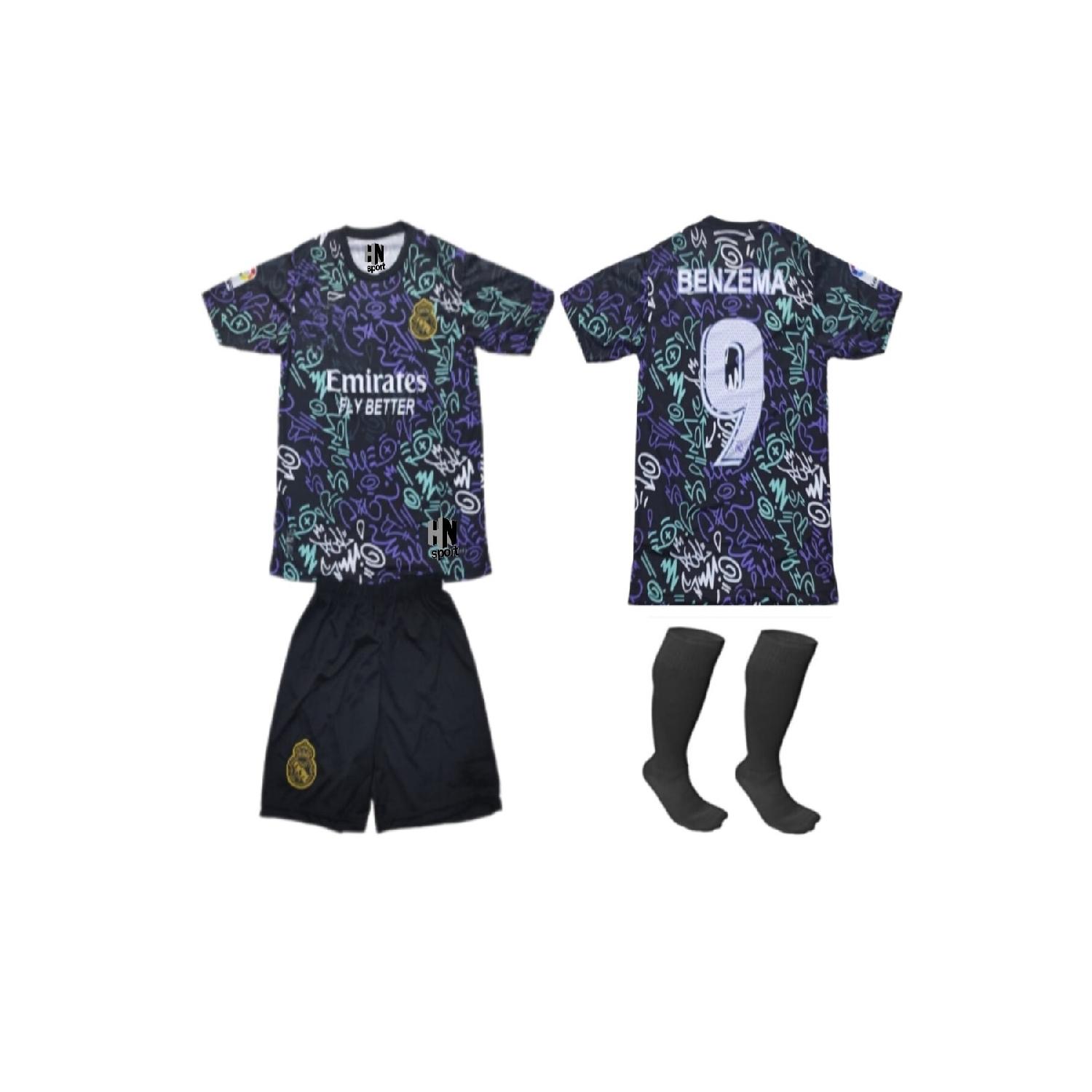 

Детские трикотажные шорты, носки Benzema Real Madrid 2022-2023