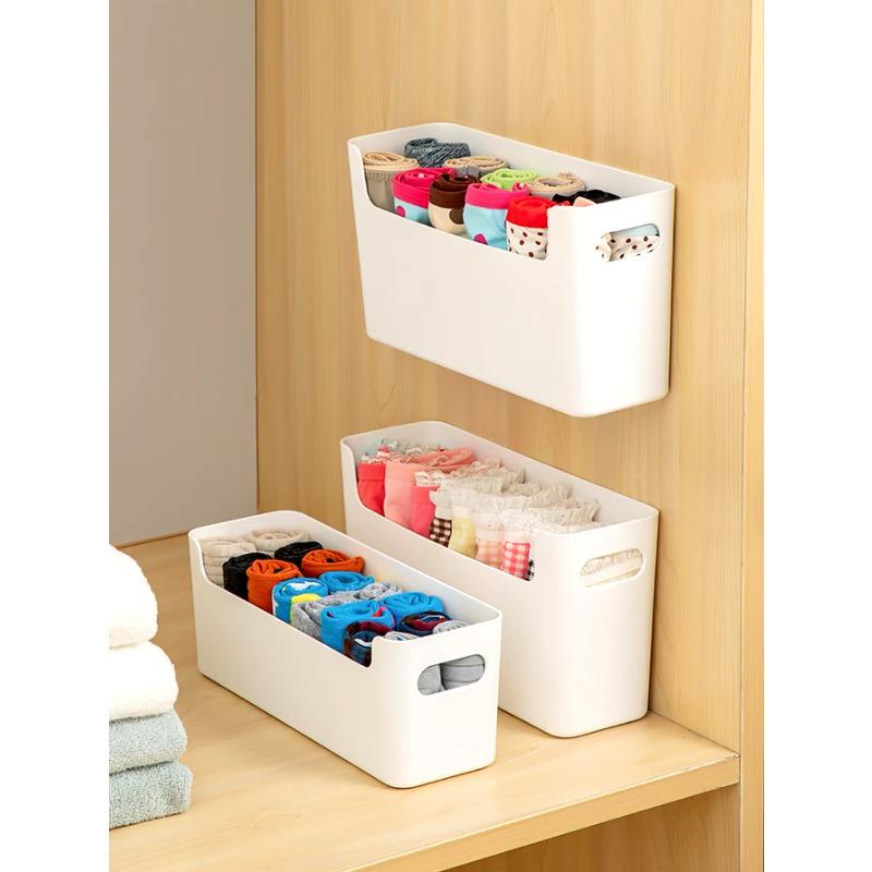 Desk Storage Box Office Supplies Box Makeup Cosmetic Desktop Organizer Plastic Storage Dividing Box for Office Living Room бежевый