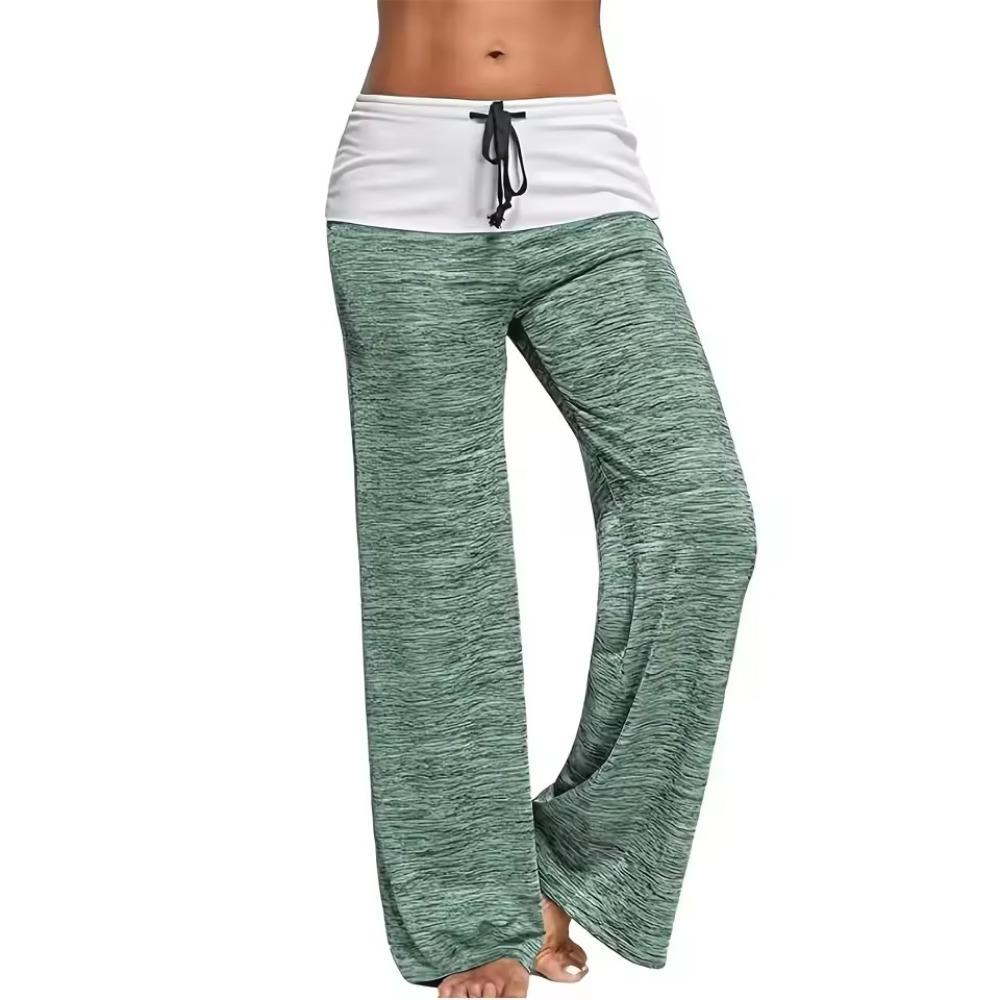 Pantalones Casuales Holgados de Talla Grande para Mujer con Cordón, Empalme, Pierna Ancha, Elásticos, para Yoga