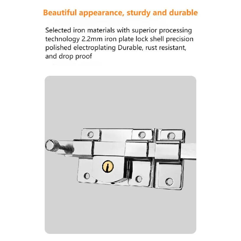 Thickened fence door cross key old-fashioned exterior lock anti-theft door wooden door lock mechanical pin lock door ruler lock