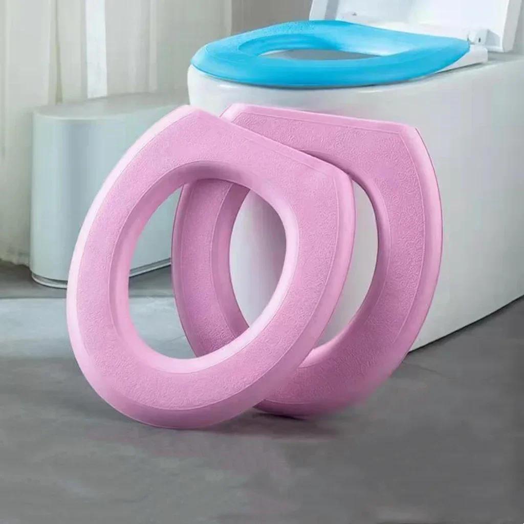 Wasserfester, weicher Toilettensitzbezug, waschbar, für Badezimmer, Toilettenmatte, Kissen, O-förmiger Toilettensitz, Bidet, Toilettenbezug, Zubehör