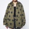 Y2k Clothes Vintage Star Oversized Sweatshirt Jacket Harajuku Goth Long Sleeve Women Sweatshirt 2000s Hip Hop Zip Up Hoodies Top