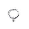 Hand-woven love beaded ring Fashion Women Men Stainless Steel Round Ball Bead Adjustable Retro Rings Jewelry
