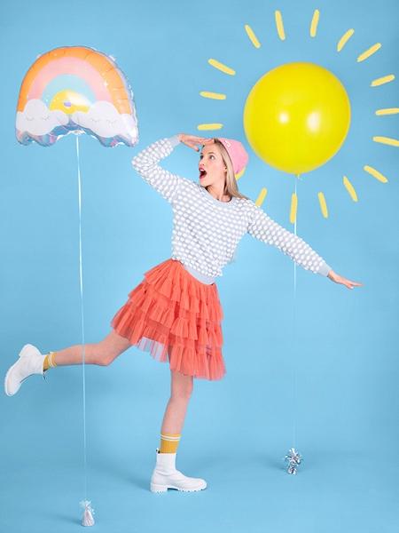 Rainbow Foil Balloon, 55X40Cm, Mix