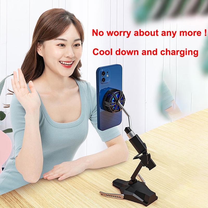 Semiconductor Phone Cooling Fan Noise Reduction Magntic Cooler Support Wireless Charging Heat Sink for IPhone 13 12 IPad Samsung