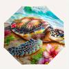 Turtle, Beach Theme 8 Bone Hand Automatic Folding Umbrella, Compact and Portable Design, A Perfect Gift for Birthday, Christmas or Business
