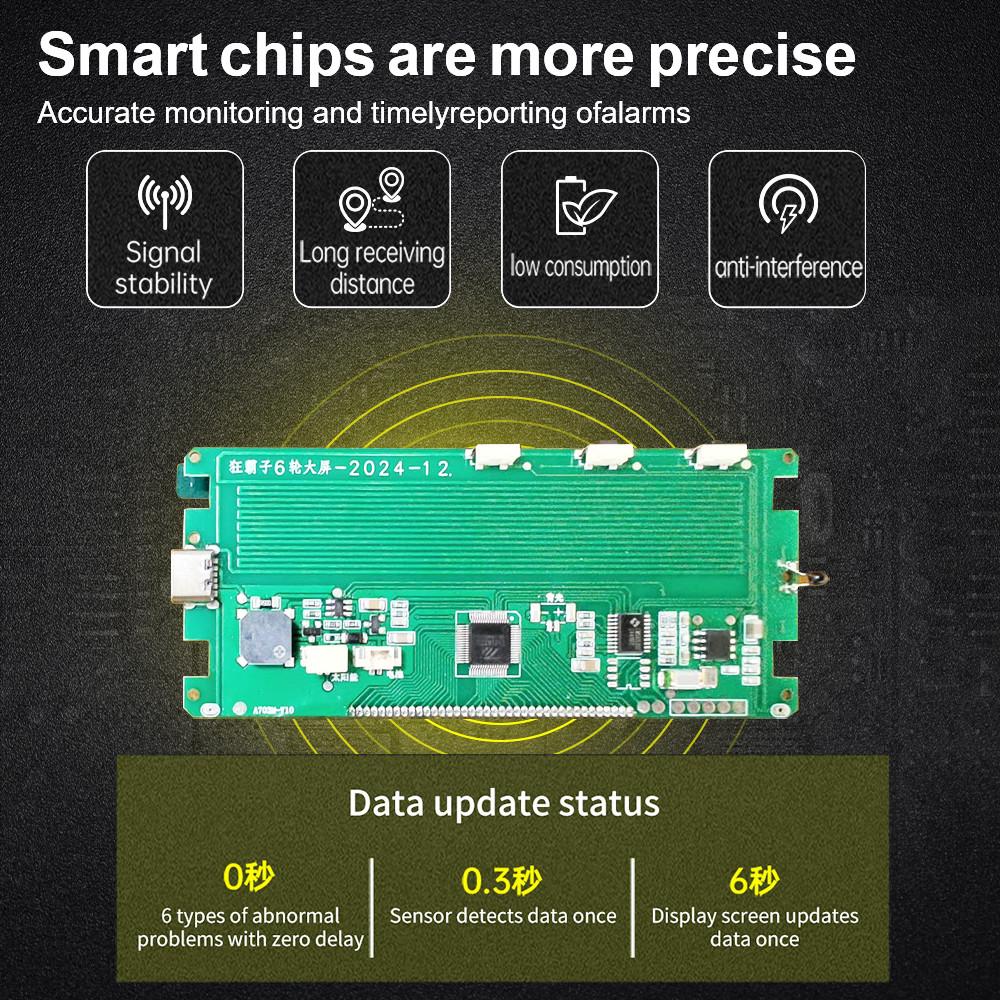 Sistem Profesional TPMS 6 Senzori Camion Autobuz RV Solar Fără Fir Monitorizare Pneuri
