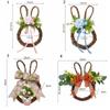 Hangable Easter Egg Door Pendant Decorative Artificial Flower Garland Easter Hanging Wreath  Door