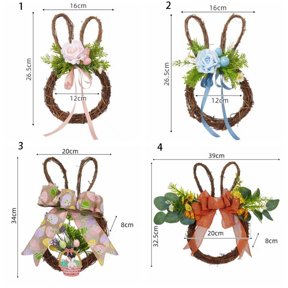Hangable Easter Egg Door Pendant Decorative Artificial Flower Garland Easter Hanging Wreath  Door