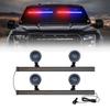 2PCS Car Strobe Lights 96LED Front Windshield Flash Emergency Lamp Bar for Car Suv Roof Top Strobe Warning Lights Assembly