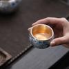 Master Su Aizhen Blue Floral Gilded Ceramic Xishi 4-Piece Tea Set