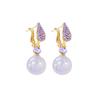 Violet Exquisite Super Flash Imitation Pearl Stud Earrings, Simple And Versatile Light Luxury Fashion Earrings Women, Trendy Ear Jewelry